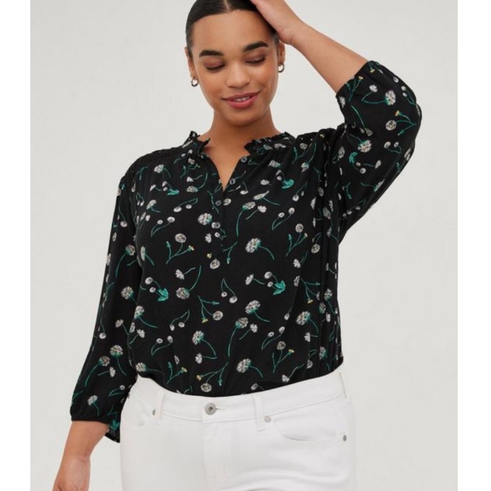 TORRID Crinkle Gauze Button-Front Top 1X NWOT